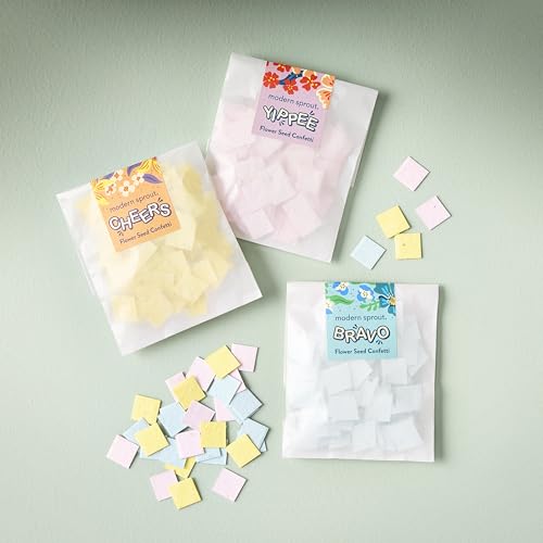 Modern Sprout Seed Confetti Poppers - Plant Wildflowers, Non-Toxic & Refillable - 12 Pack