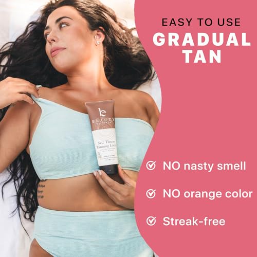 Beauty by Earth Self Tanner - Natural Glow with Aloe & Coconut, Streak-Free, Medium to Dark