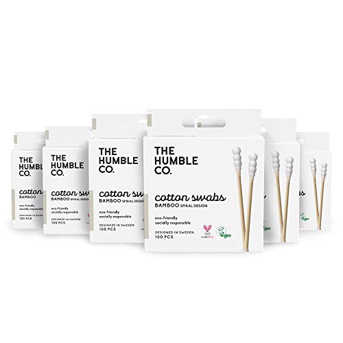 The Humble Co. Bamboo Cotton Swabs - Chlorine-Free, Hypoallergenic, 600 Count, Versatile Use