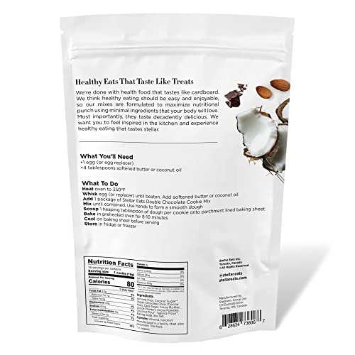 Stellar Eats Double Chocolate Cookie Baking Mix - Grain Free, Plant Based, 10.2 oz