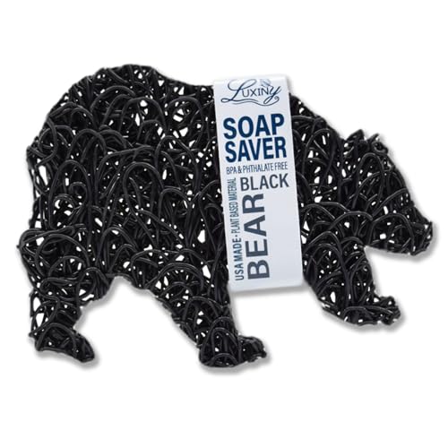 Luxiny Soap Saver - Extends Bar Soap Life, Made from Plant-Based Materials - Black Bear