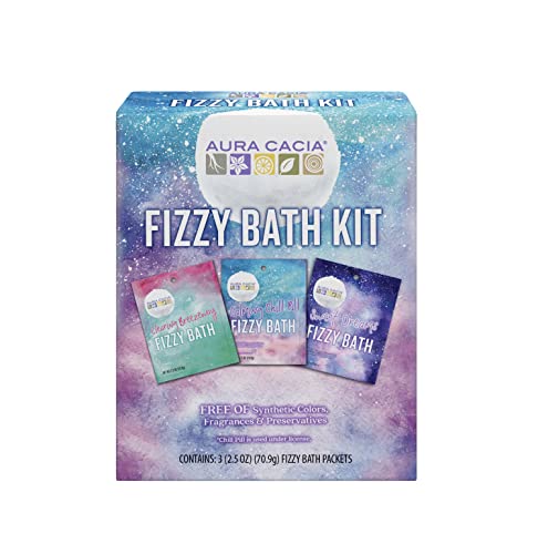 Aura Cacia Bath & Body Set - Foaming Fun with Pure Essential Oils, Aromatherapy - 3 Packets