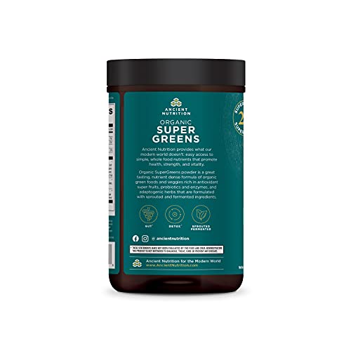 Ancient Nutrition Super Greens Powder - Boosts Digestive Health, Probiotics, 25 Servings, 7.5oz