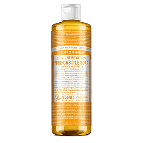 Dr. Bronner's Body Soap - Organic Oils, Multi-Purpose Uses, Vegan, 16 oz - Citrus Scent