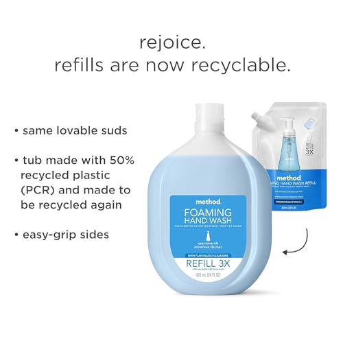 Method Foaming Hand Soap Refill - Biodegradable, Plant-Based Cleanser, 50% Recycled Plastic - 28oz