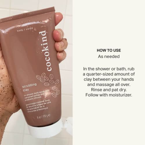 Cocokind Body Scrub - Exfoliating Coffee & Clay, Prebiotic Support, 8oz