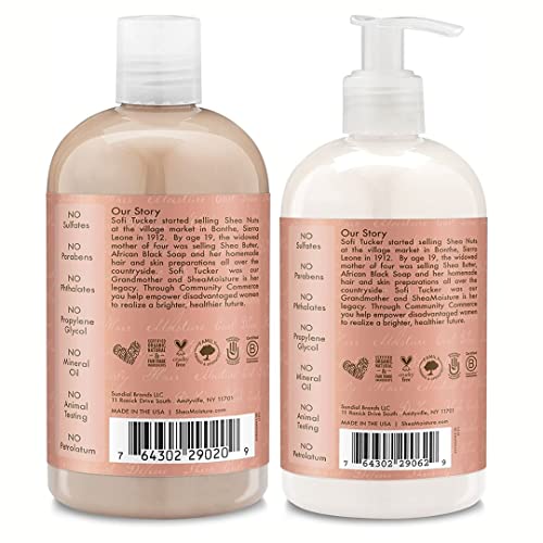 Shea Moisture Shampoo & Conditioner Set - Frizz Control, Moisturizing Coconut Oil - 13 Fl Oz Each