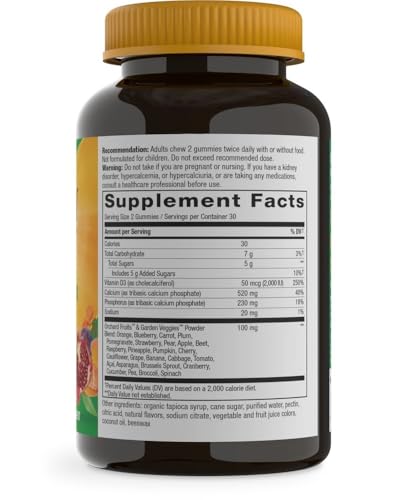 Nature's Way Alive! Calcium & Vitamin D3 Gummies - Bone & Immune Support, Vegan, 60 Count