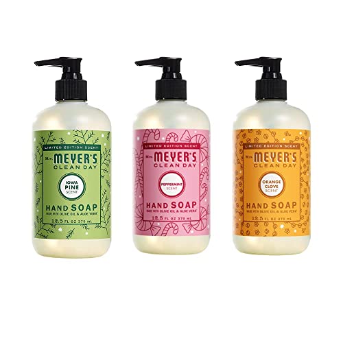 Mrs. Meyer's Hand Soap Set - Essential Oil Enriched, Paraben-Free, 12.5oz Bottles, 3 Scents