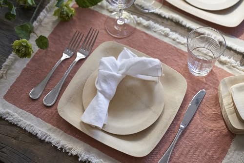 Bambu Disposable Bamboo Square Plates - Organic, Biodegradable, Heavy Duty, 11" - Pack of 25