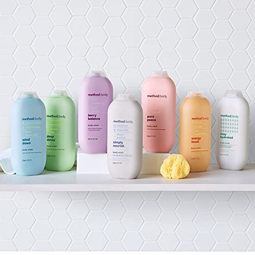 Method Body Wash - Detoxifying, Paraben & Phthalate Free, Moisturizing - 3 x 18oz, Pure Peace