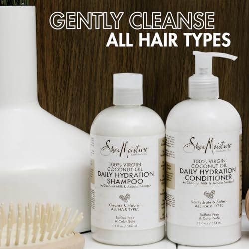 SheaMoisture Virgin Coconut Oil Shampoo - Nourishing, Moisture Balance, Sulfate-Free - 13oz