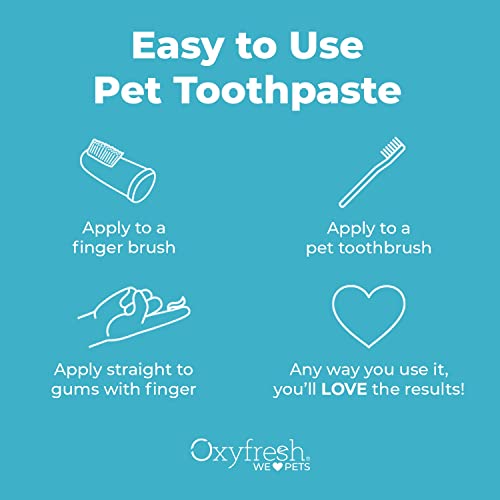 Oxyfresh Dog Toothpaste - Fresh Breath, Cleans Teeth & Gums, Flavor-Free - 4oz with Finger Brush