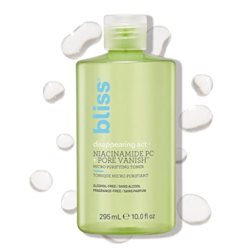Bliss Disappearing Act Niacinamide Toner - Minimizes Pores, Purifies Skin - 10 Fl Oz