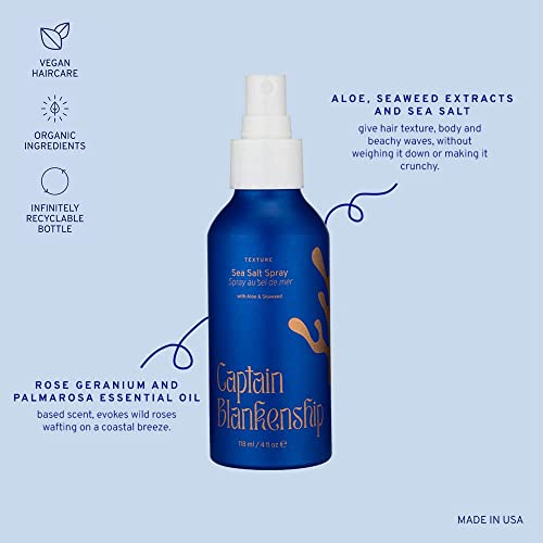 Captain Blankenship Texture Sea Salt Hair Spray - Adds Volume & Texture, Vegan - 4oz