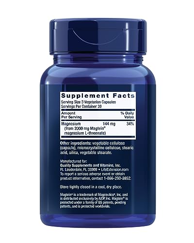 Life Extension Neuro-mag Magnesium - Boost Memory & Focus, Non-GMO, Gluten-Free - 90 Capsules