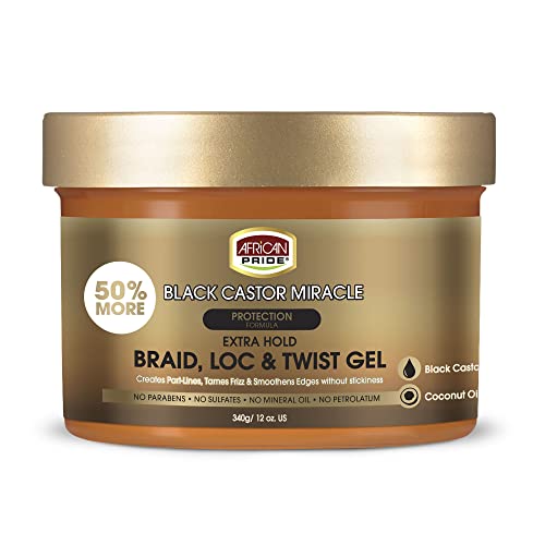 African Pride Hair Gel - Tames Frizz & Nourishes, No Parabens or Sulfates - 12 oz
