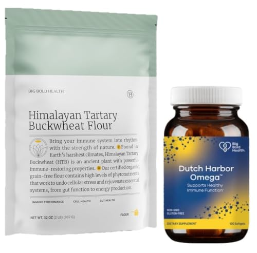 Himalayan Tartary Buckwheat Flour & Omega 3 Bundle - Gluten Free, Organic, Sustainably Caught - 16oz
