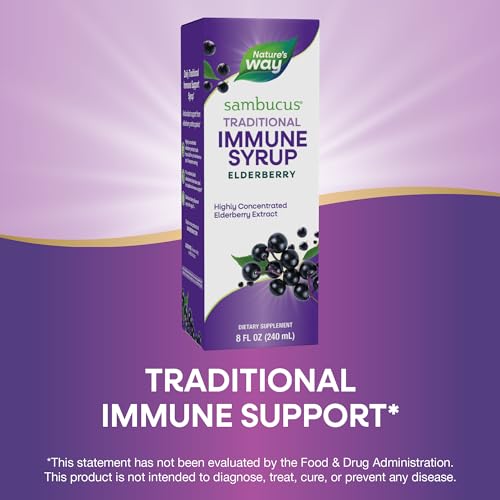 Nature’s Way Sambucus Elderberry Syrup - Immune Support, Antioxidant-Rich, Berry Flavor - 8 Fl Oz