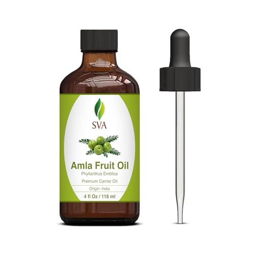 SVA Amla Oil - Nourishing Hair & Scalp Treatment, Moisturizing Skin Oil - 4oz with Dropper