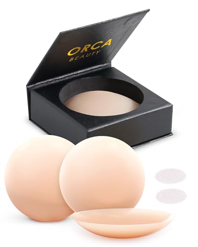 Orca Beauty Nipple Covers - Reusable Silicone Pasties, 6 Skin Tones, Hypoallergenic - 2 Pairs