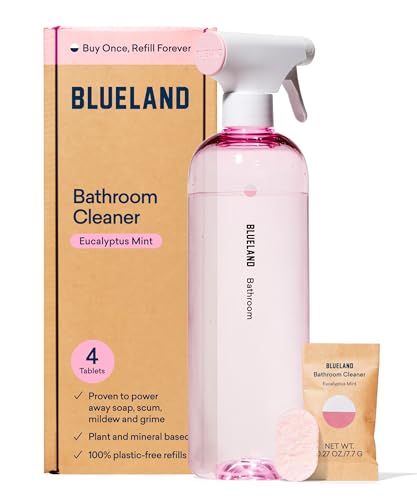 BLUELAND Bathroom Cleaner Refill Tablets - Powerful Cleaning, Safe for Kids & Pets - 4 Pack