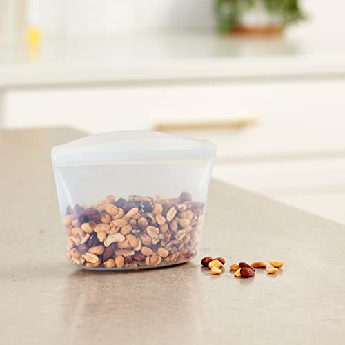 Stasher Reusable Silicone Storage Bag - Leak-Free, Microwave & Dishwasher Safe - 2 Cup Clear Bowl
