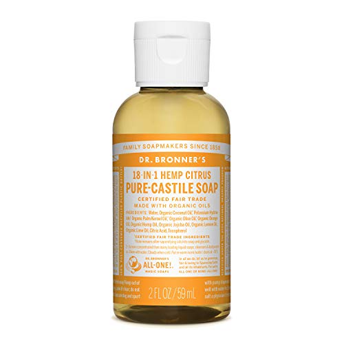 Dr. Bronner's Body Soap - Organic Oils, 18-in-1 Uses, Vegan, Non-GMO - Citrus, 2oz