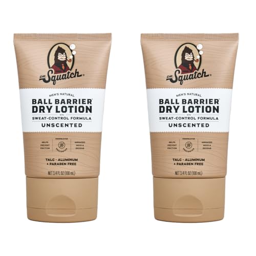 Dr. Squatch Body Powder - Sweat Absorption, Friction Relief, Natural Ingredients - 2-Pack Unscented