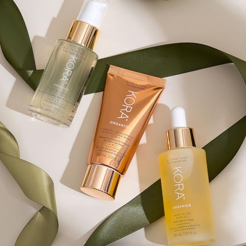 KORA Organics Skin Care Set - Nourishing Noni Glow Oil, Turmeric Mask, Cleansing Oil - 3 Items