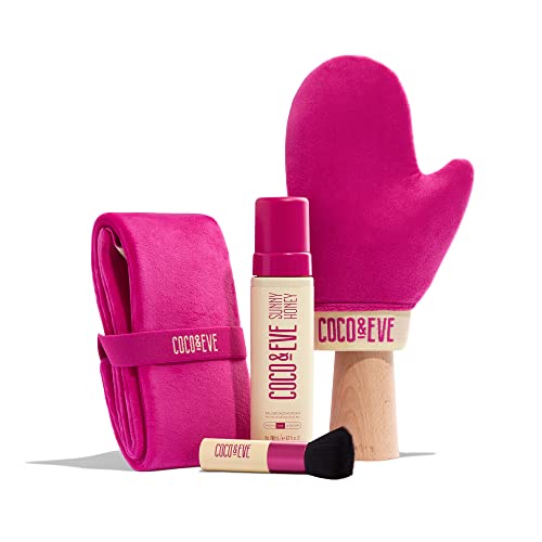 Coco & Eve Bali Bae Self Tanner Set - Natural Glow, Anti-Aging Formula, Tropical Scent - 260 Pumps