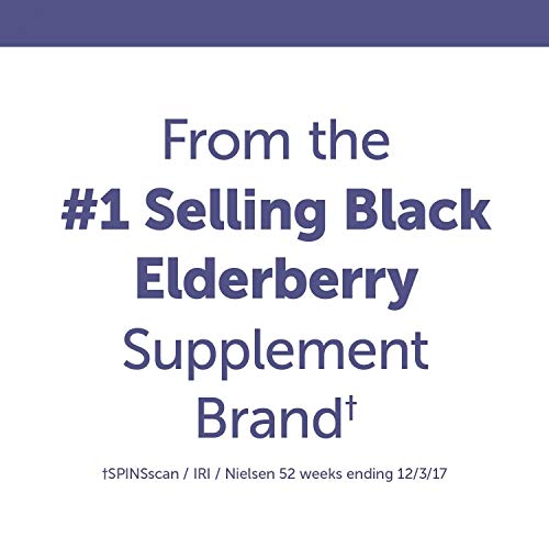 Nature's Way Sambucus Elderberry Gummies - Immune Support with Vitamin C, D3, Zinc - 60 Count