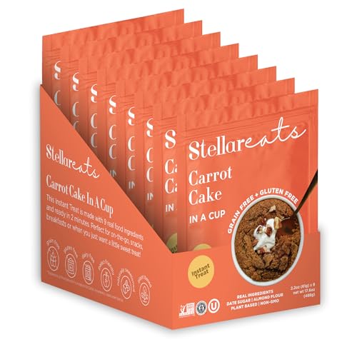 Stellar Eats Instant Carrot Muffin Snack - 7g Protein, Grain-Free, 9 Real Ingredients - 8 Pack