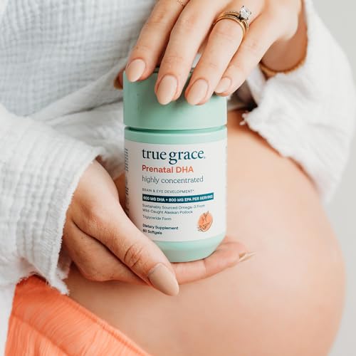 True Grace Prenatal DHA Softgels - Supports Brain Development, Wild Caught, Gluten Free - 60ct