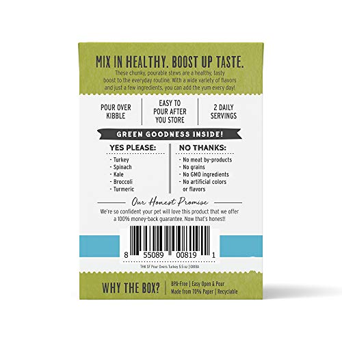 The Honest Kitchen Dog Food Toppers - Nutritious Turkey Stew with Superfoods, 5.5 oz Pack of 12