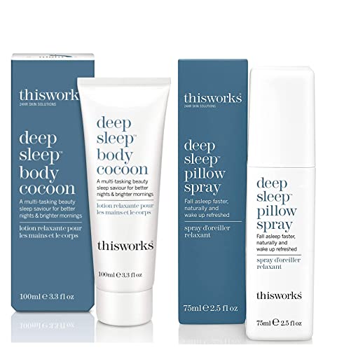 THISWORKS Deep Sleep Bedtime Bundle - Faster Sleep, Natural Ingredients - Pillow Spray & Lotion