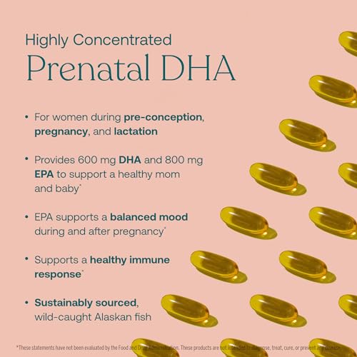 True Grace Prenatal DHA Softgels - Supports Brain Development, Wild Caught, Gluten Free - 60ct