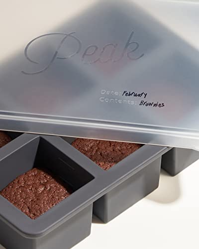 W&P Cup Cubes Food Storage Container - Perfect 1-Cup Portions, Labeling Lid - Charcoal