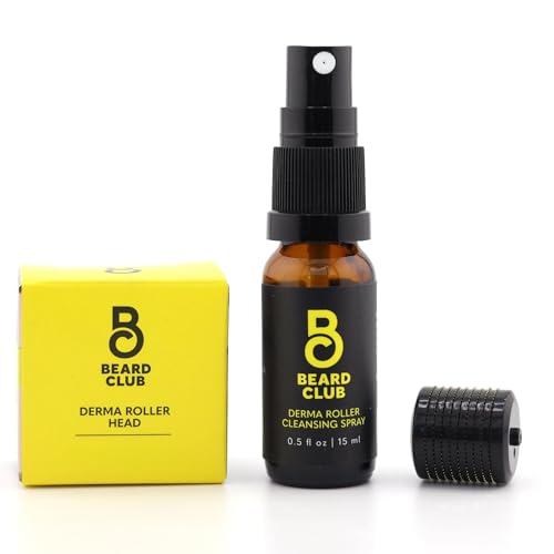 Beard Club Derma Roller Set - Prolong Roller Life, Clean with Titanium Microneedles - 0.3mm