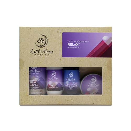 Little Moon Essentials Bath & Body Gift Set - Relaxing Aromatherapy, Vegan & Natural - 4 Items