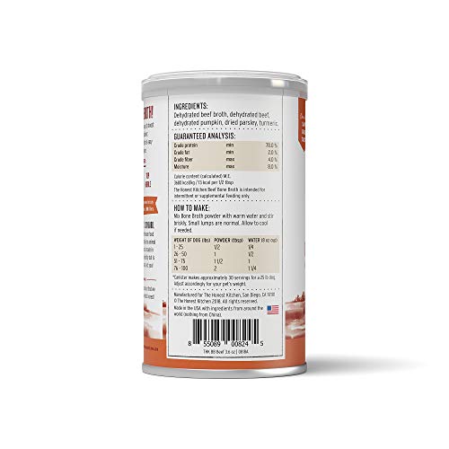 The Honest Kitchen Dog Food - Nourishing Beef Bone Broth with Turmeric, Human Grade - 3.6oz
