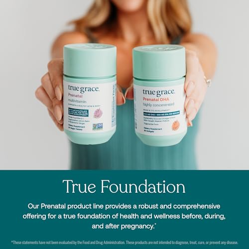 True Grace Prenatal DHA Softgels - Supports Brain Development, Wild Caught, Gluten Free - 60ct