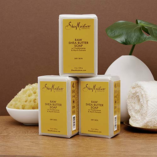 SheaMoisture Raw Shea Butter Bar Soap - Hydrates Dry Skin, Paraben Free, 8oz (Pack of 3)