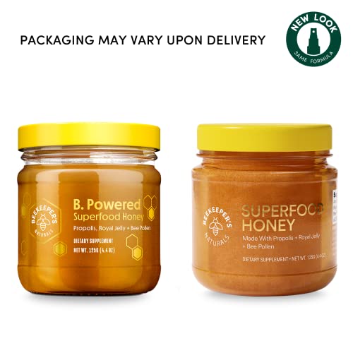 Beekeeper's Naturals Superfood Honey - Natural Energy, Immune Support, Mental Clarity - 4.4 oz