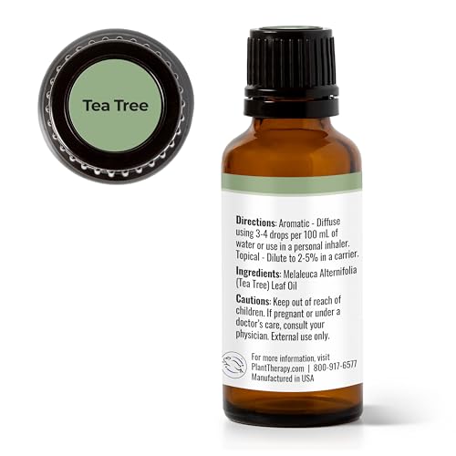 Plant Therapy Tea Tree Essential Oil - Soothes Skin, Purifies Air, Immune Support - 30 mL