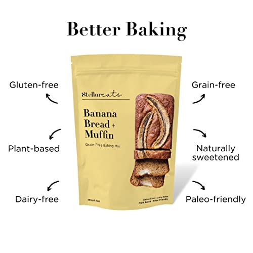 Stellar Eats Banana Bread & Muffin Mix - Gluten-Free, Plant-Based, Real Ingredients - 12 Servings