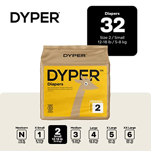 DYPER Bamboo Baby Diapers & Wipes Bundle - Soft, Absorbent, Hypoallergenic - 32 Diapers, 720 Wipes