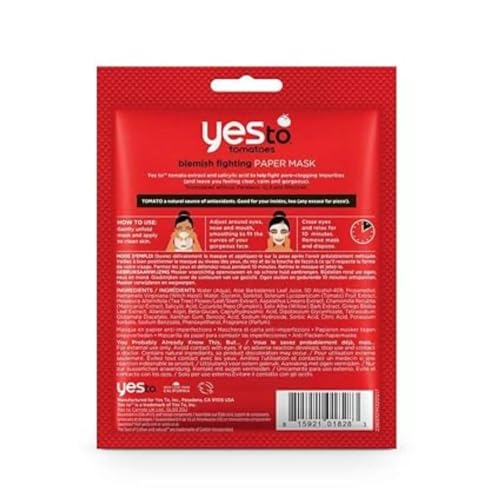 Yes To Tomatoes Face Mask - Detoxifies & Controls Blemishes, Plant-Based - 1 Count