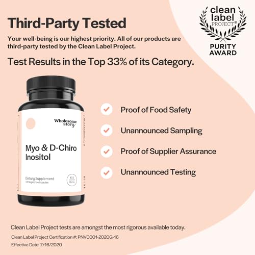 Wholesome Story Inositol Supplement - Hormonal Balance & Ovarian Support, Vegan - 30-Day Supply