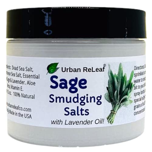Urban ReLeaf Aromatherapy Smudging Salts - Smokeless Cleansing with Lavender Oil - 3oz